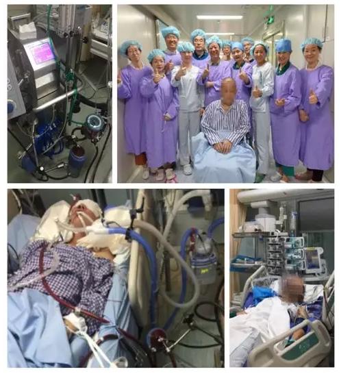 抢救病人团队合作,一群护士奔跑抢救病人