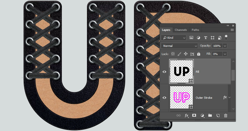 ps怎么做创意字体描边,ps鞋带花边怎么设计