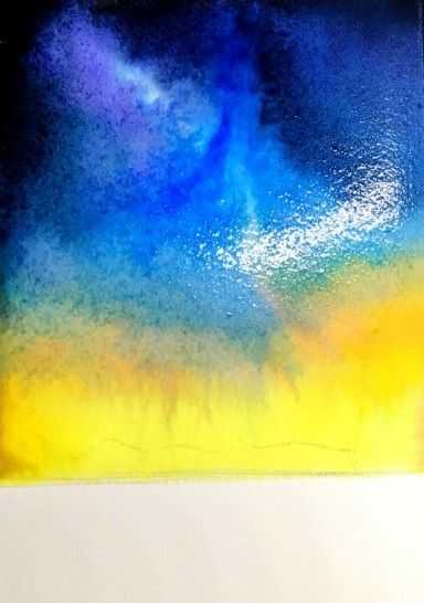 水彩璀璨星空,水彩画初学者入门星空简单教程