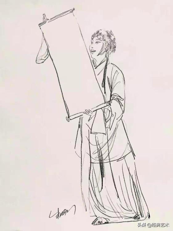 戏曲速写教程,戏曲人物速写素描