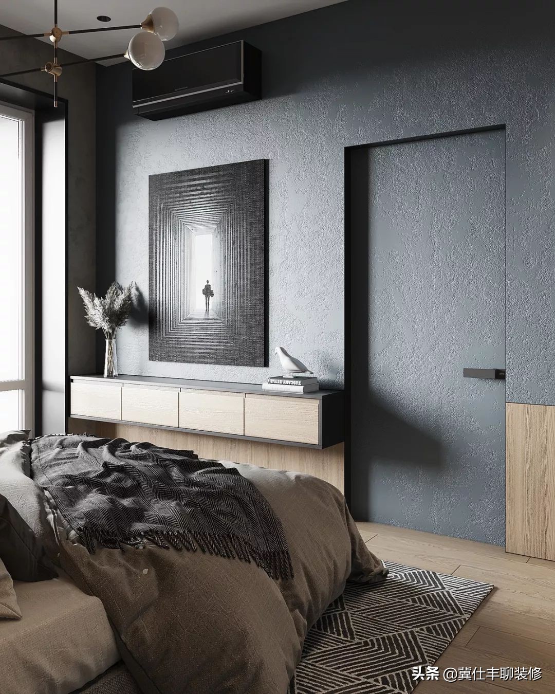 全屋仿大理石护墙板装修效果图,轻奢护墙板大理石漆