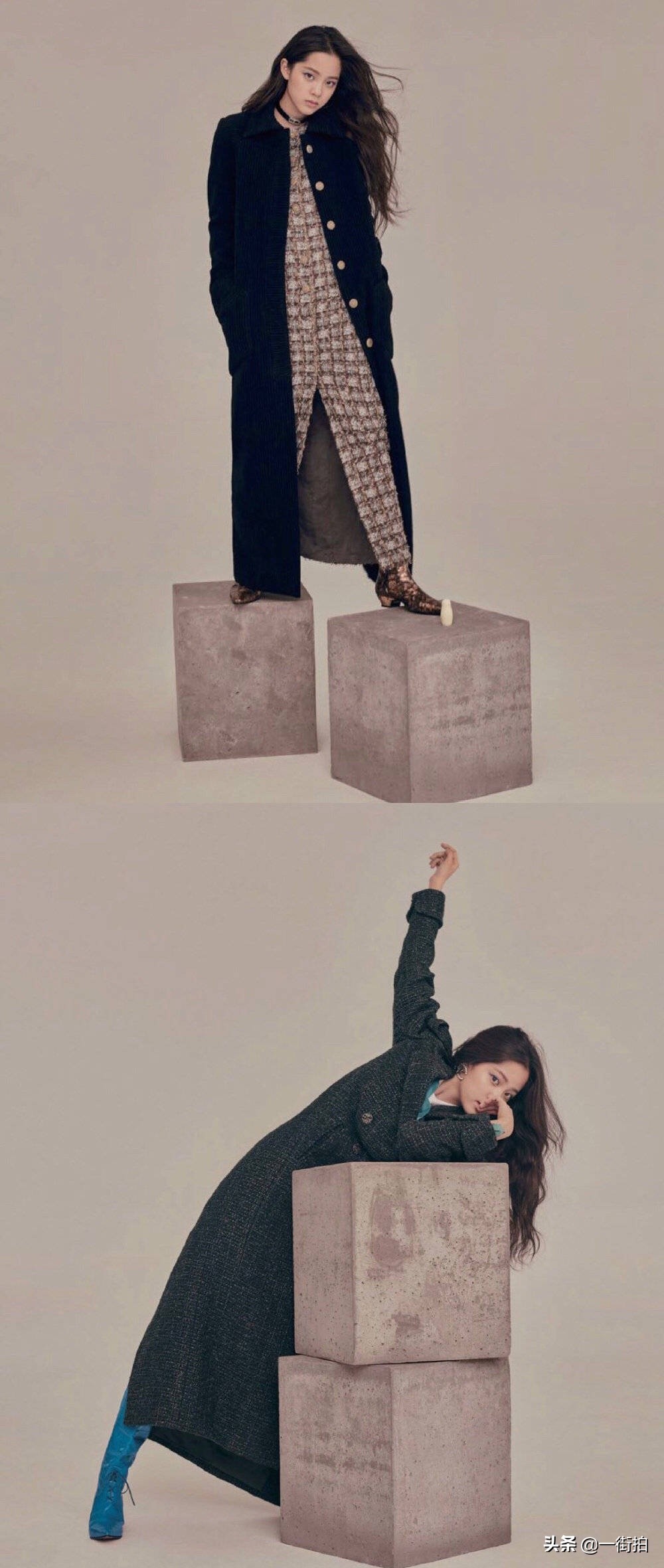 欧阳娜娜穿粉色针织衫温柔又美丽,欧阳娜娜淡黄色针织衫搭配裙子