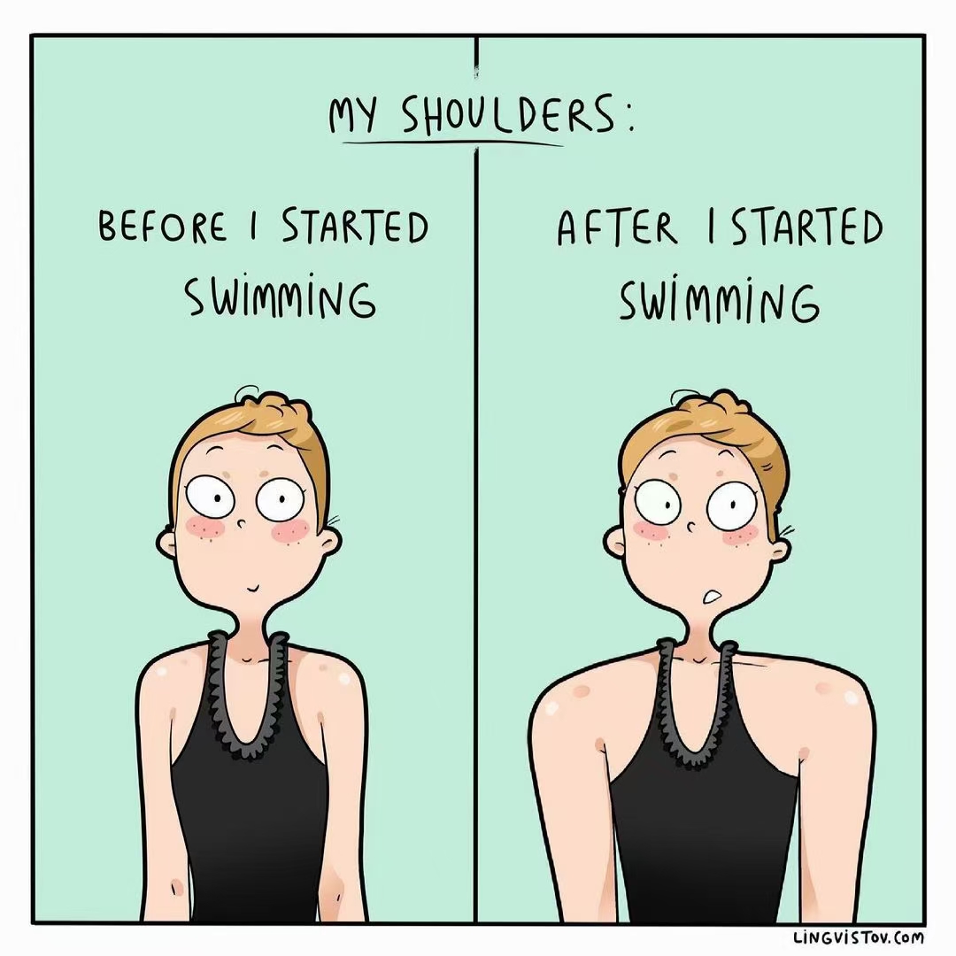 女孩子练游泳会把肩膀练宽吗,游泳能把肩膀练宽吗