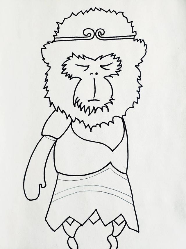 西游记连环画孙悟空线描,孙悟空的简单画法涂色