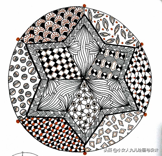 陀螺线描画,禅绕画图案大全简单易画