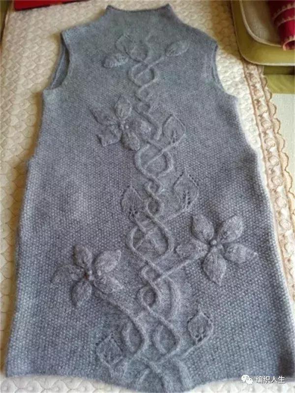 绞花领子棒针图解,棒针绞花背心教程