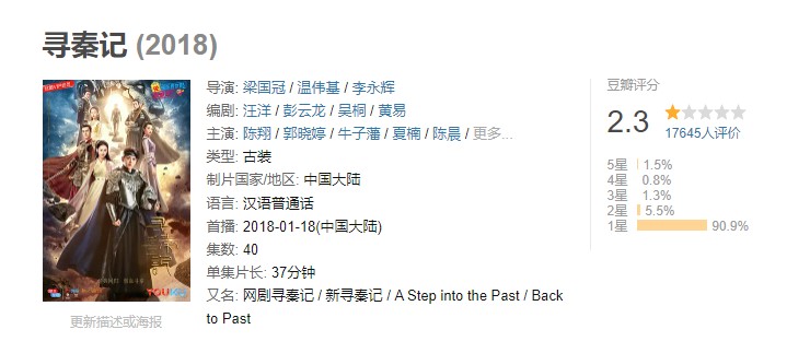 豆瓣只有3分的6部国产电视剧,10部豆瓣9分以上高逼格神剧