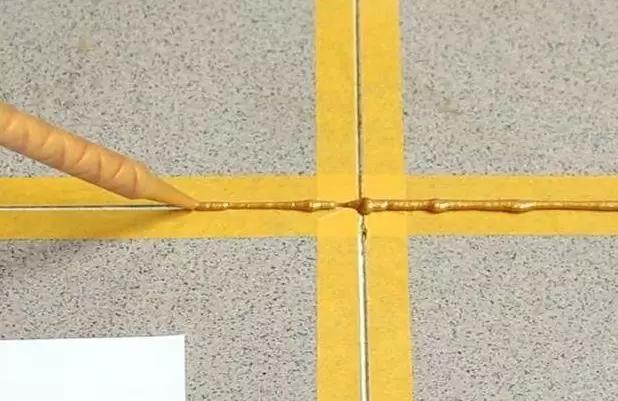 灰色地砖配土豪金美缝,土豪金美缝图