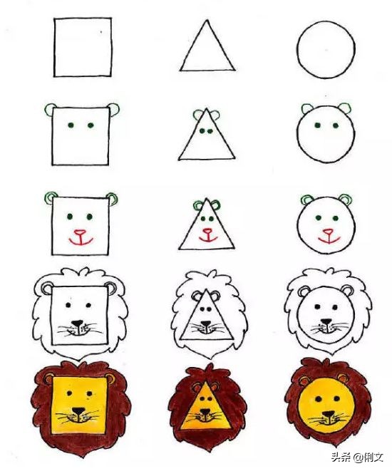 简笔画儿童3-6岁简单小动物涂色,简笔画小动物100种可爱表情包