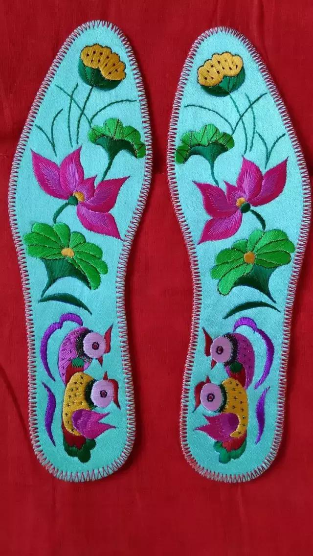 纯手工鞋垫又好学又简单又好看,简单的一针一线纯手工的鞋垫