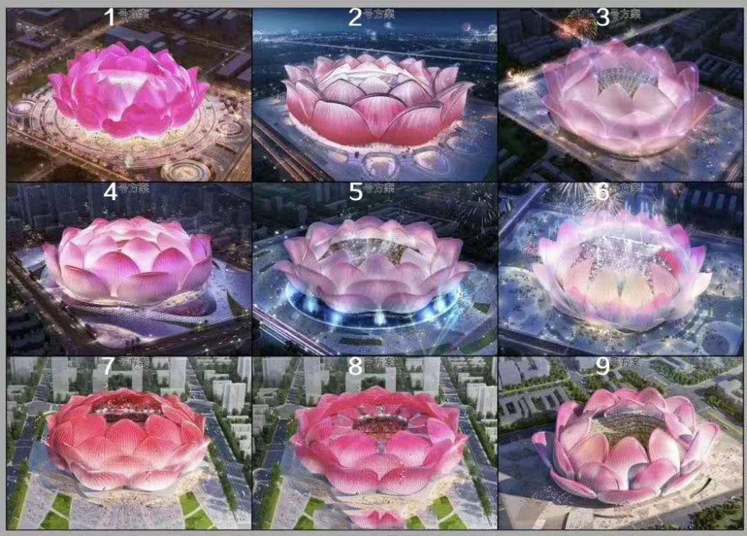 恒大足球场惊艳亮相图,恒大新球场荷花效果图