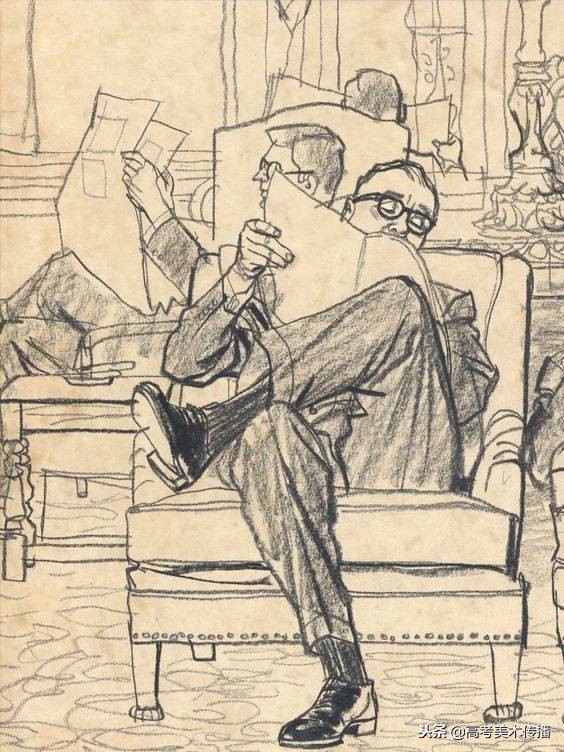 热闹集市场景速写,大师场景速写