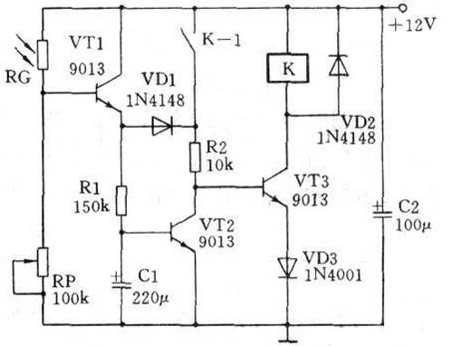 光控电路电路图,光控开关加接触器控制原理图