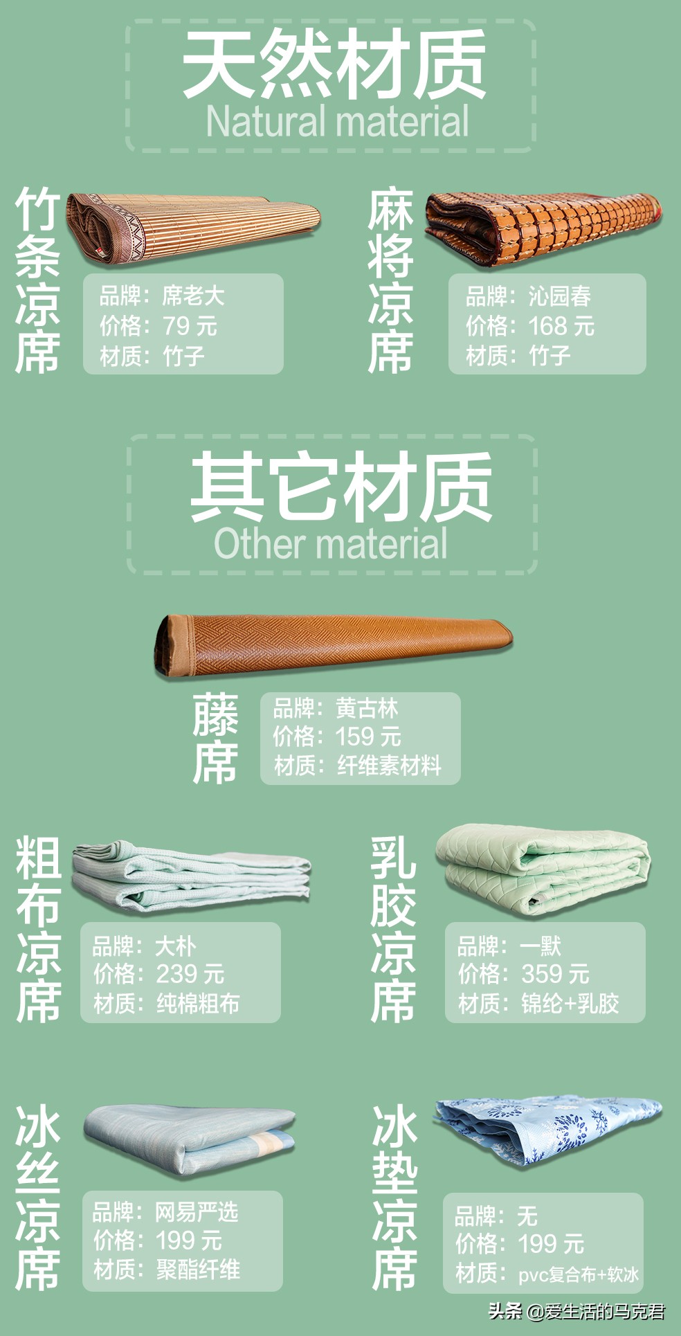 凉感丝凉席和乳胶凉席哪个好,让你更好的选择合适的凉席