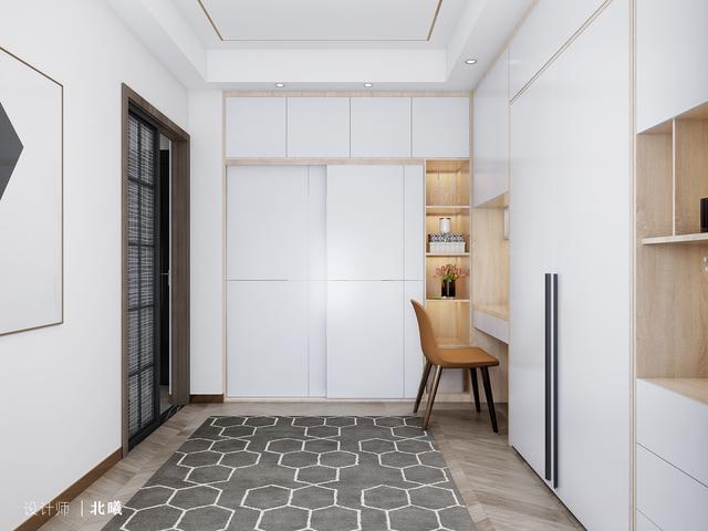 118平三室两厅主卧衣帽间,110平方三室一厅带衣帽间