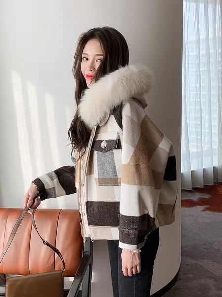 毛呢香风短款外套女秋冬最新款,中款毛呢外套穿搭短款