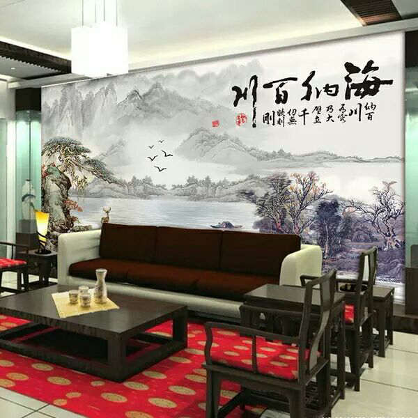 电视背景墙有山水忌讳么,岩板山水电视背景墙效果图