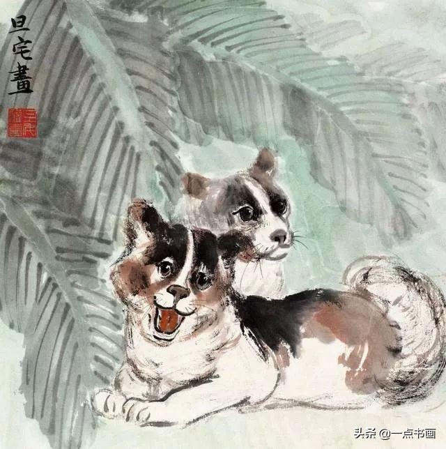 名家画狗速写作品欣赏,国画各种狗的画法