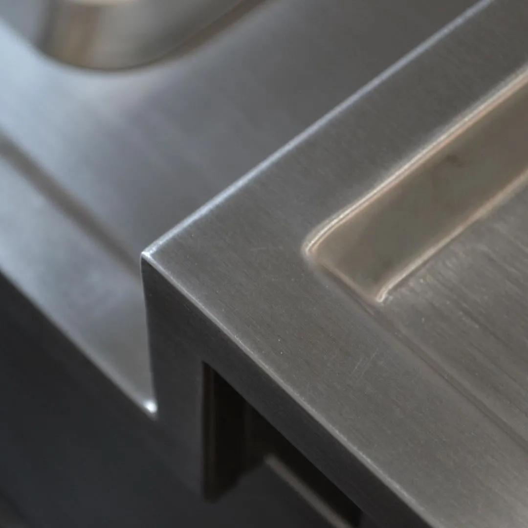 高颜值不锈钢台面橱柜,不锈钢大理石橱柜