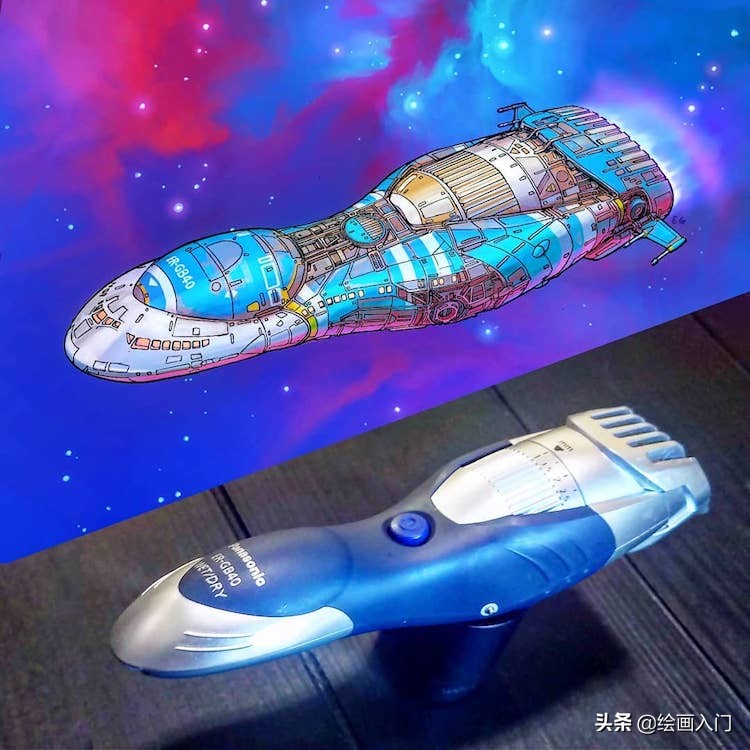 科技绘画太空飞船创意说明,7-12岁儿童创意绘画飞船
