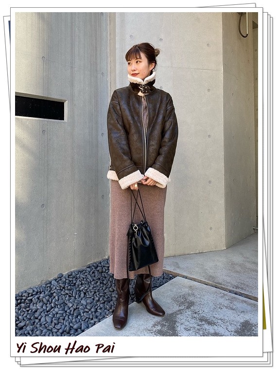 棕色长靴冬季不露腿搭配,棕色长靴怎么搭配好看冬季