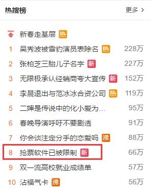 12306发大招！第三方抢票软件被“封杀”网友评论“炸了”