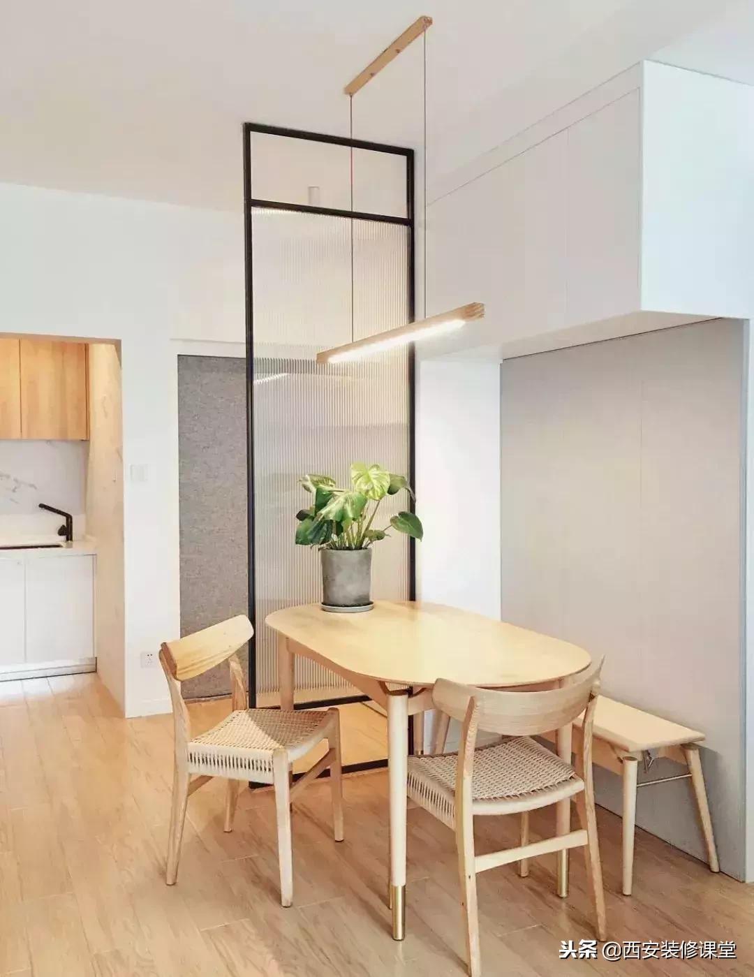 进门餐厅屏风隔断效果图轻奢,进门正对卫生间屏风隔断效果图