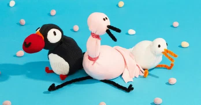 儿童手工制作袜子布偶,丝网袜手工制作小鸟图片