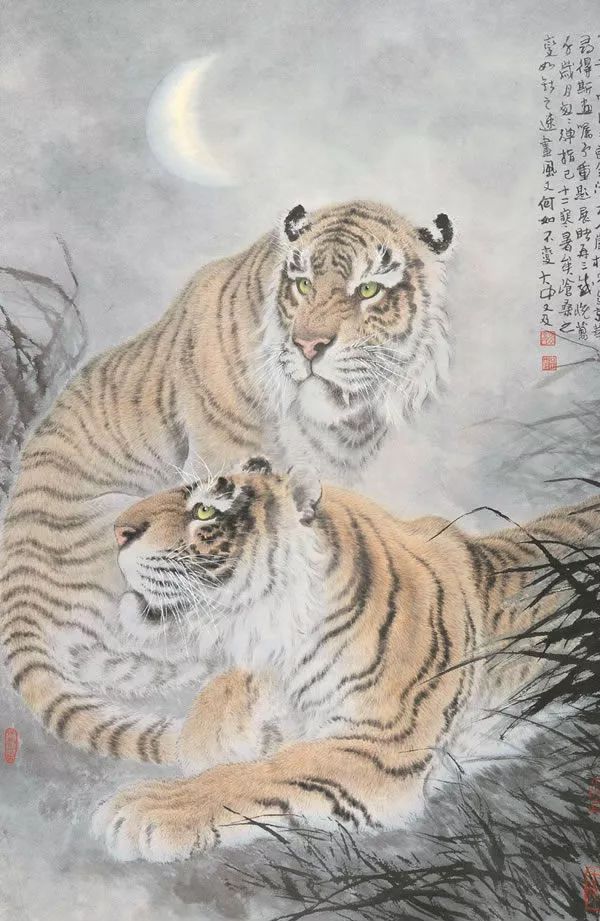 他笔下的虎充满了人的柔情与善意
