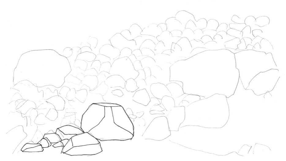 钢笔画石头画法,汤问钢笔画石头入门