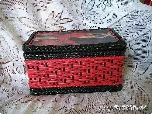 旧报纸变废为宝手工编织收纳筐,旧报纸制作简易的收纳筐