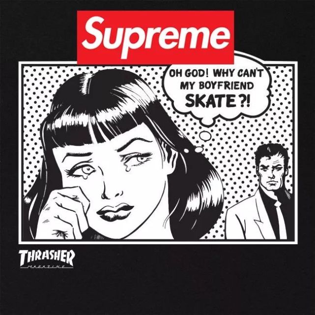 supreme联名长裤,supreme漫画裤