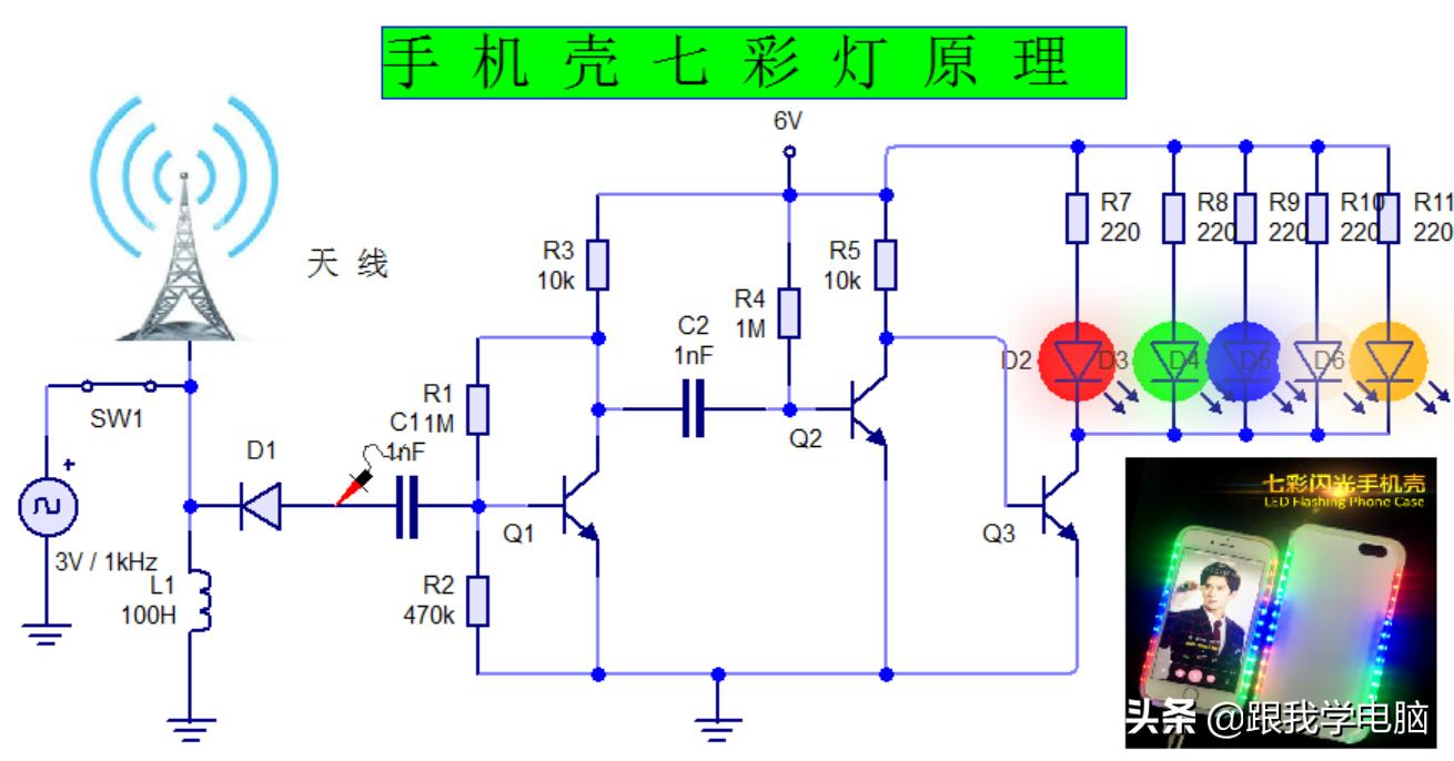 用手机壳做灯泡会发亮的,制作手机壳灯