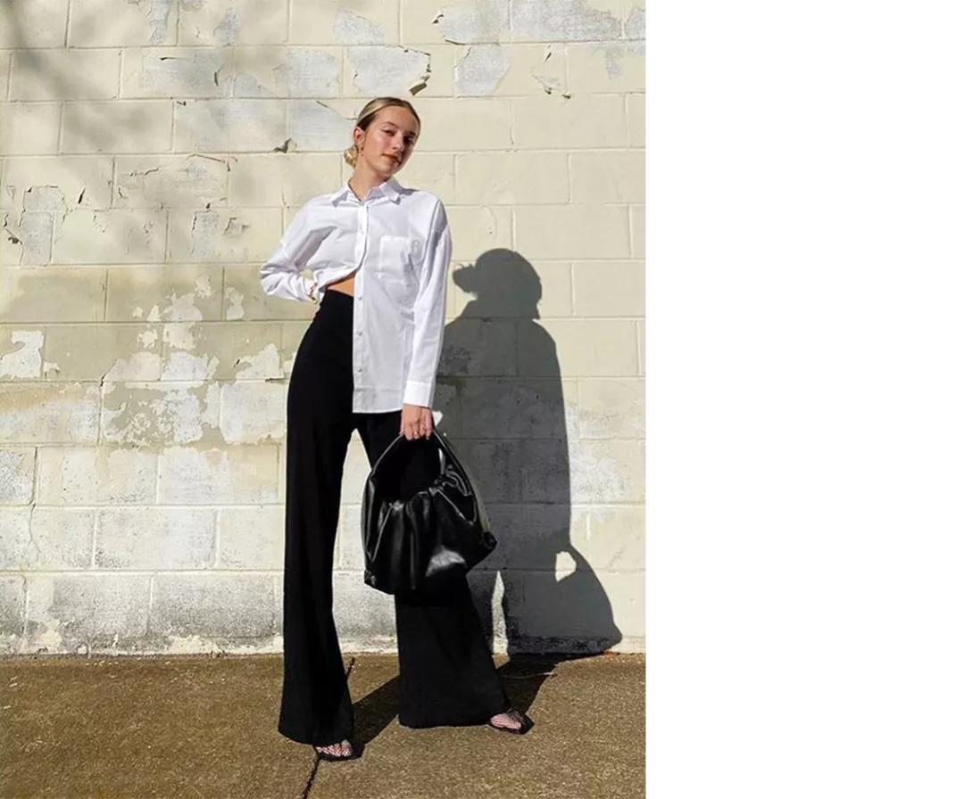 马蹄裤和喇叭马蹄裤哪个更显腿长,高腰显瘦马蹄裤