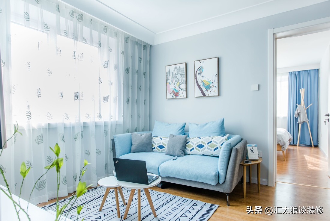 简单装修刷亮色乳胶漆效果案例,不吊顶不装射灯装修效果图