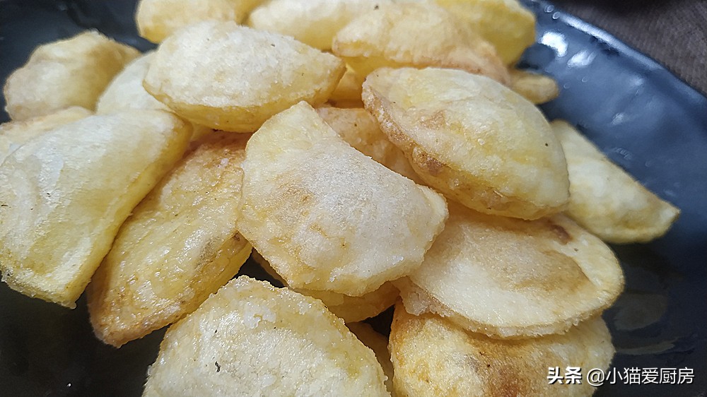最近网红做炸土豆片的方法,小猫土豆片教程