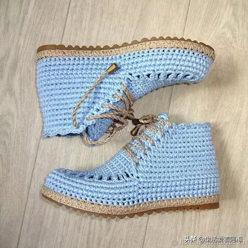 钩针钩出漂亮的毛线鞋图解,钩针钩织有些后跟的鞋子全部教程