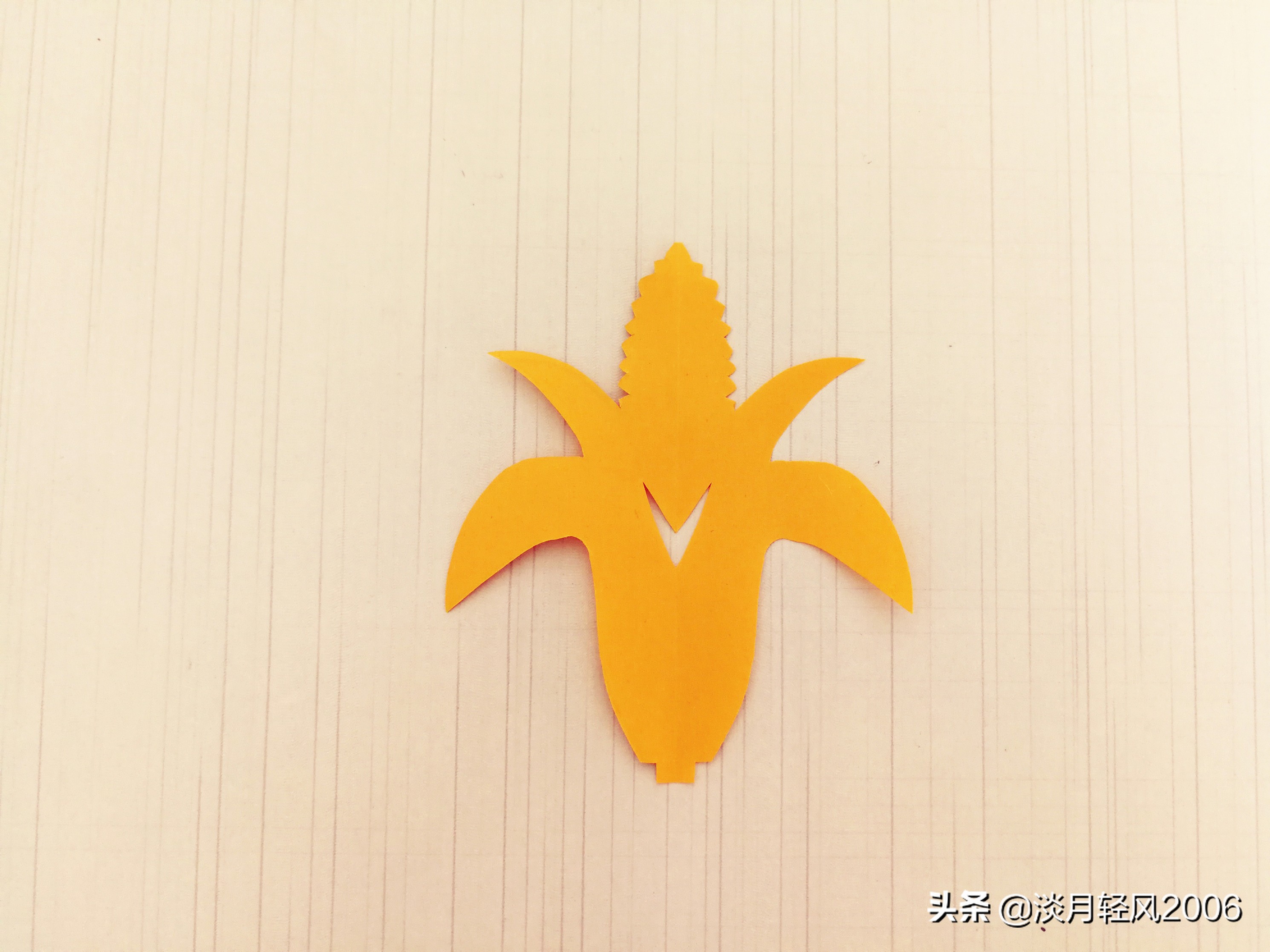 玉米叶子剪纸法,3-6岁幼儿最简单剪纸玉米