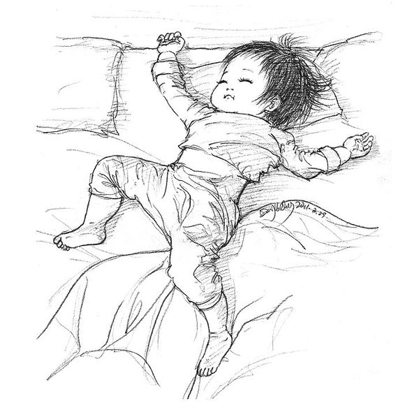 「可还记得」木朵儿爸爸给女儿画过的百睡图