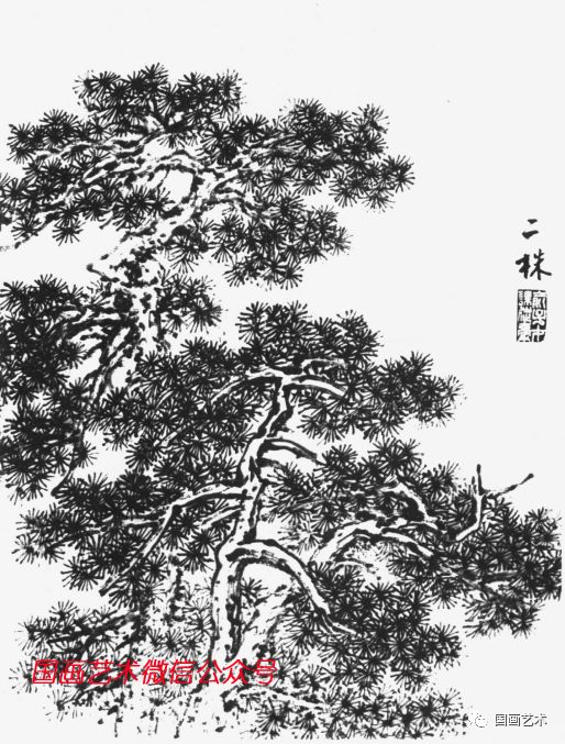 俞子才画松视频,如何快速画松树国画