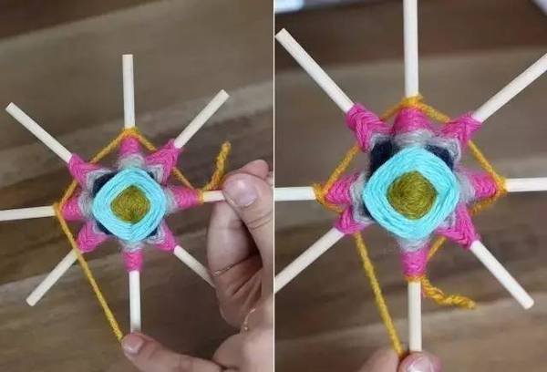 厉害，只用一次性筷子绕上毛线，开出曼荼罗花！附手工教程