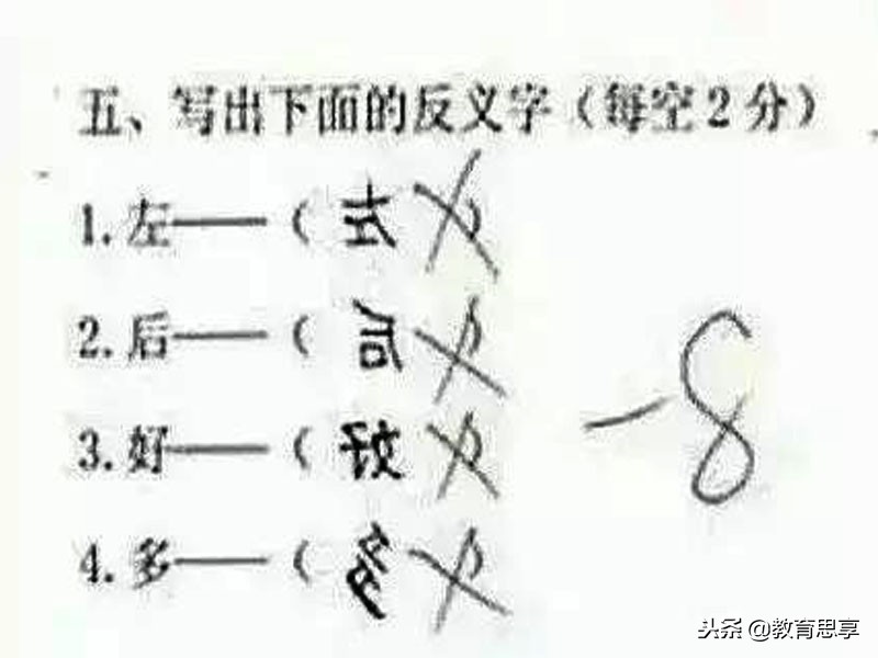 小学语文试卷题学生回答搞笑,小学生考试搞笑问答题