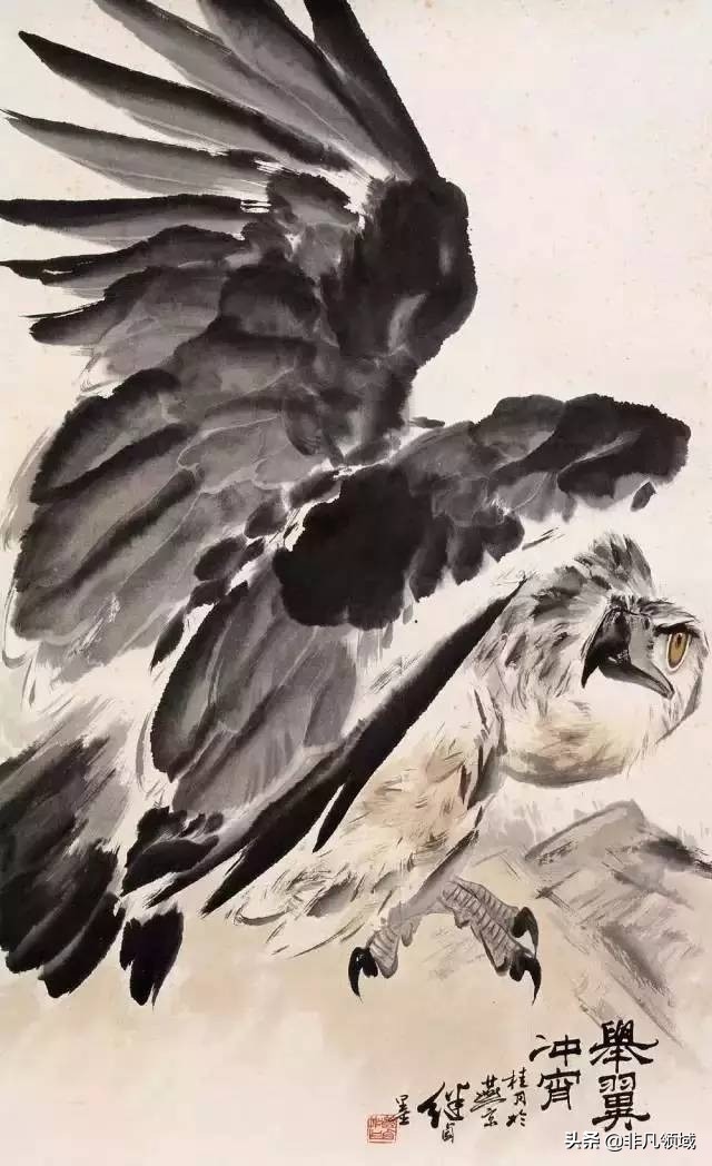 中国画名家画鹰作品,中国画画鹰