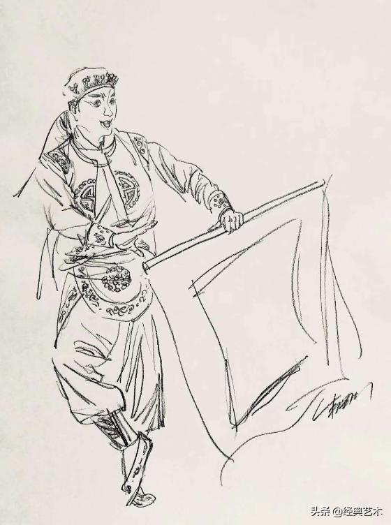 速写人物临摹图片戏曲,我与戏曲的一生