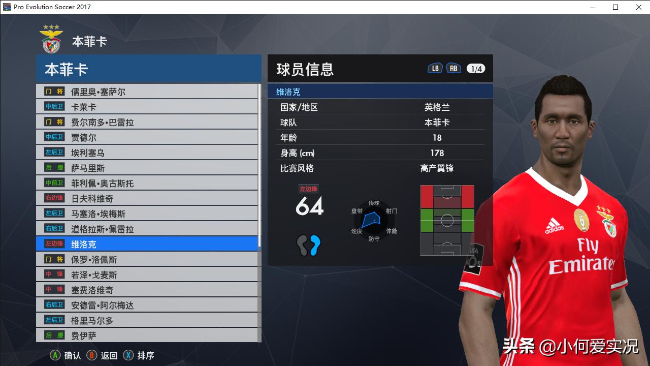 实况足球2017脸型更新,实况足球2017好用的球员