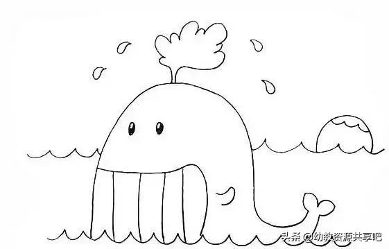 100个海洋动物简笔画彩色,海洋动物简笔画大全简单又漂亮