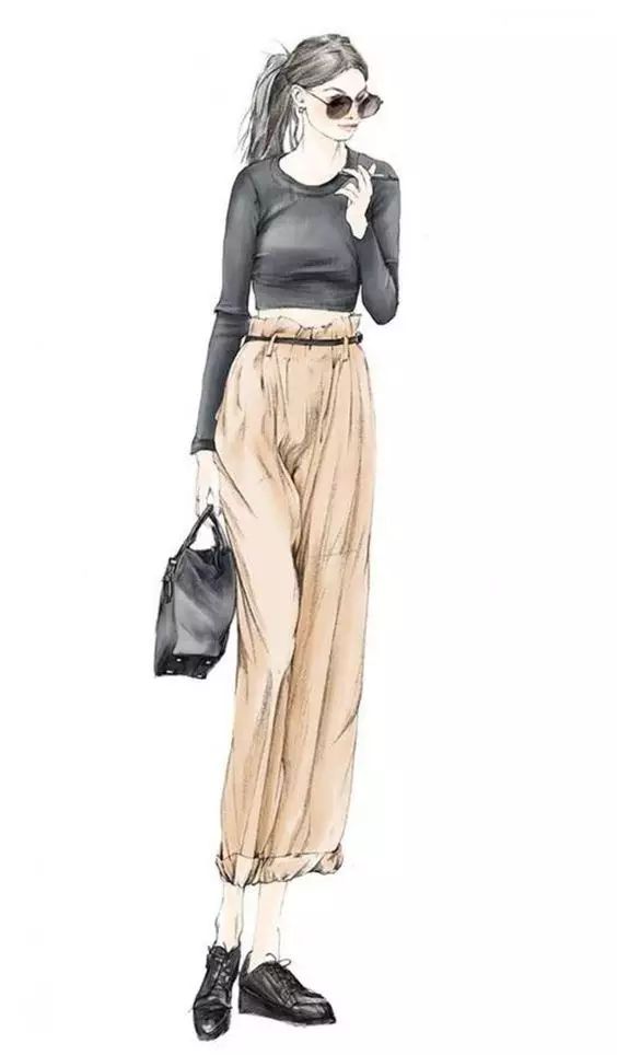 服装设计师画手稿视频,可爱的小插画手绘女孩服装