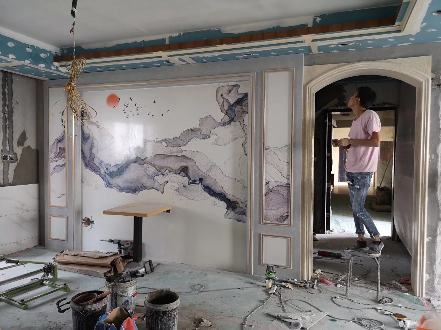 石材背景墙瓷砖颜色搭配效果图,极简大理石瓷砖背景墙效果图