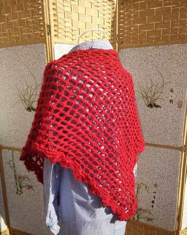 手工编织披肩围巾的最佳尺寸,大三角披肩羊毛围巾