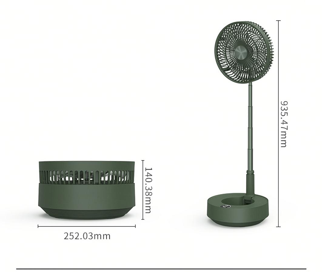 多功能可折叠可伸缩风扇,空气循环加湿落地风扇